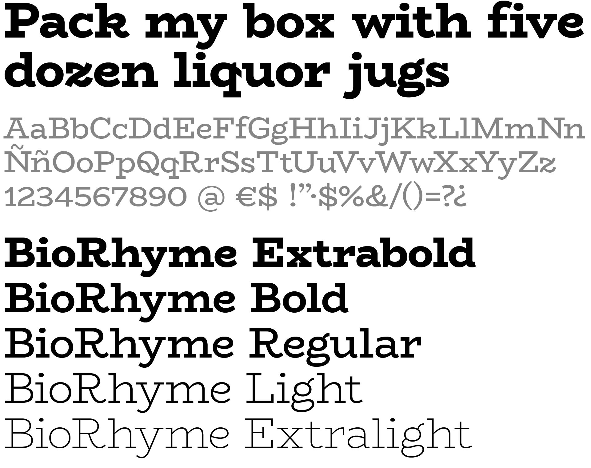 BioRhyme tipografía alternativa a Rokkit