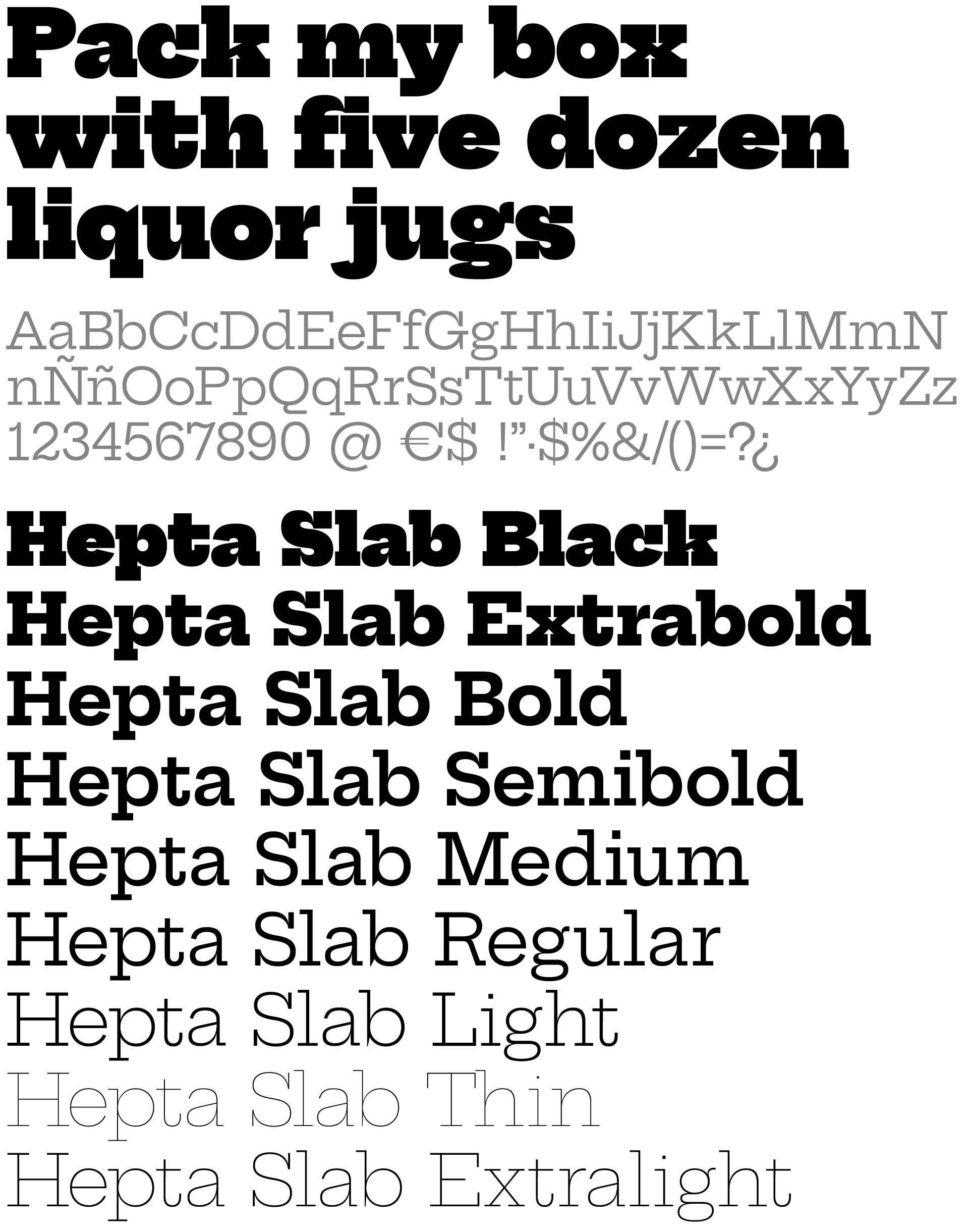 Hepta Slab tipografía alternativa a Alfa Slab One