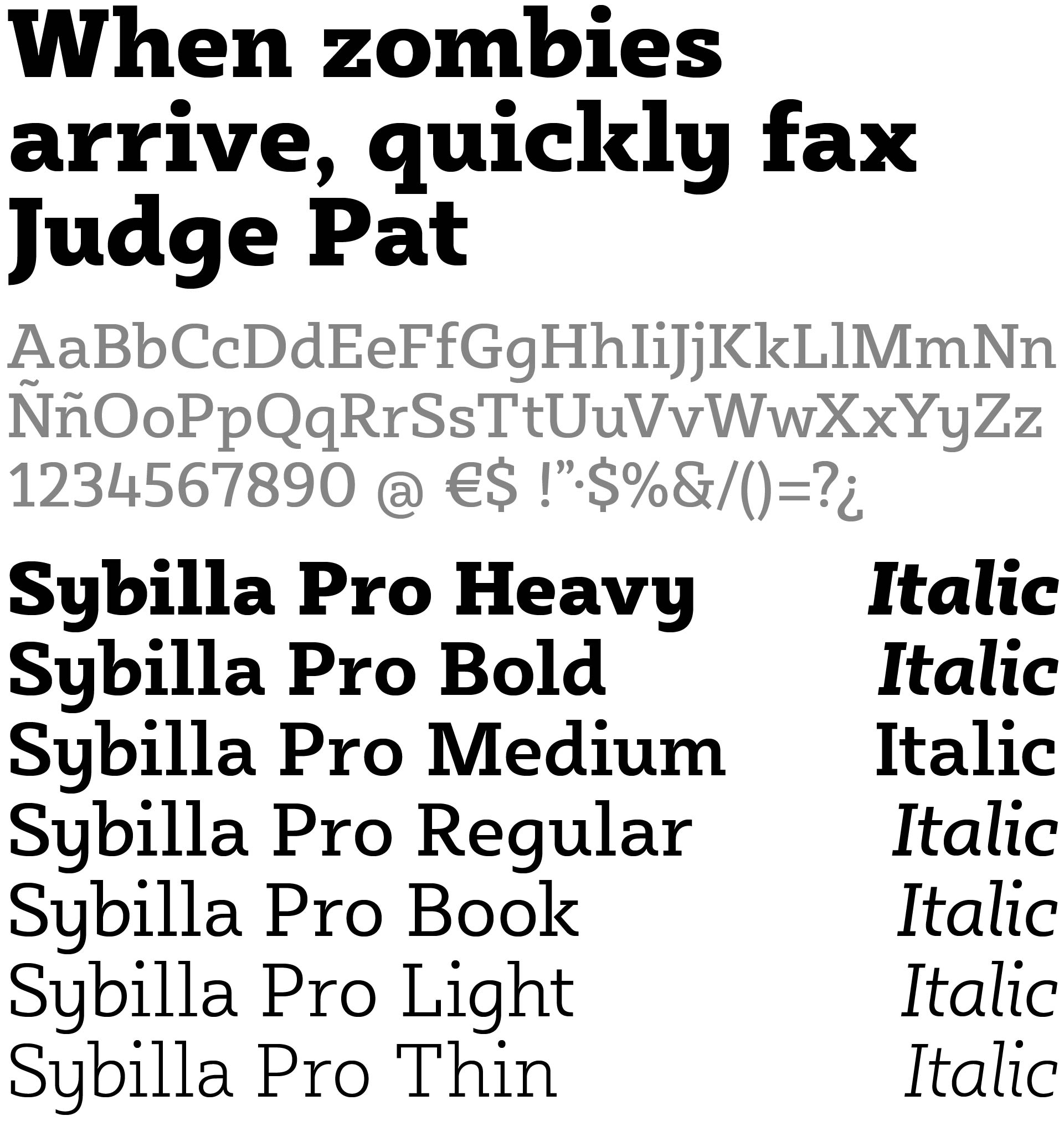Sybilla Pro tipografía alternativa a Alfa Slab One