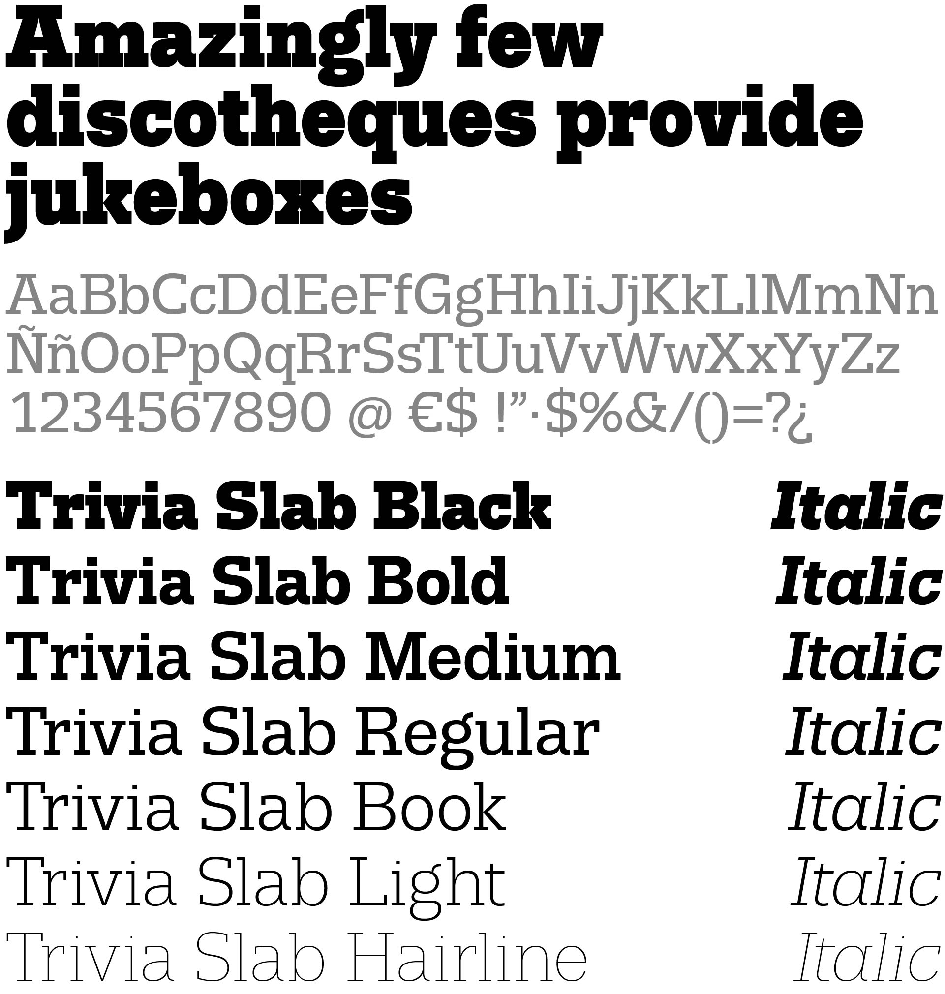 Trivia Slab tipografía alternativa a Alfa Slab One